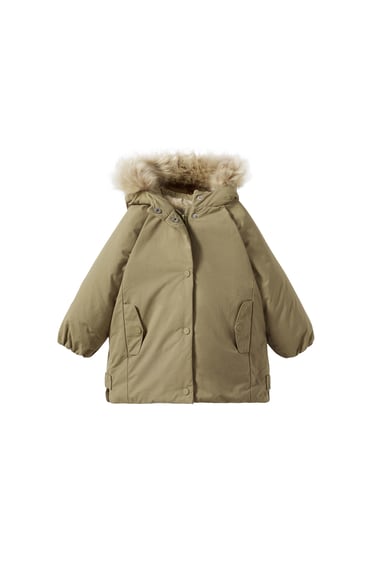 Image 0 of FAUX FUR PARKA from Zara