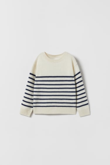 Image 0 of STRIPED CASHMERE KNIT SWEATER from Zara
