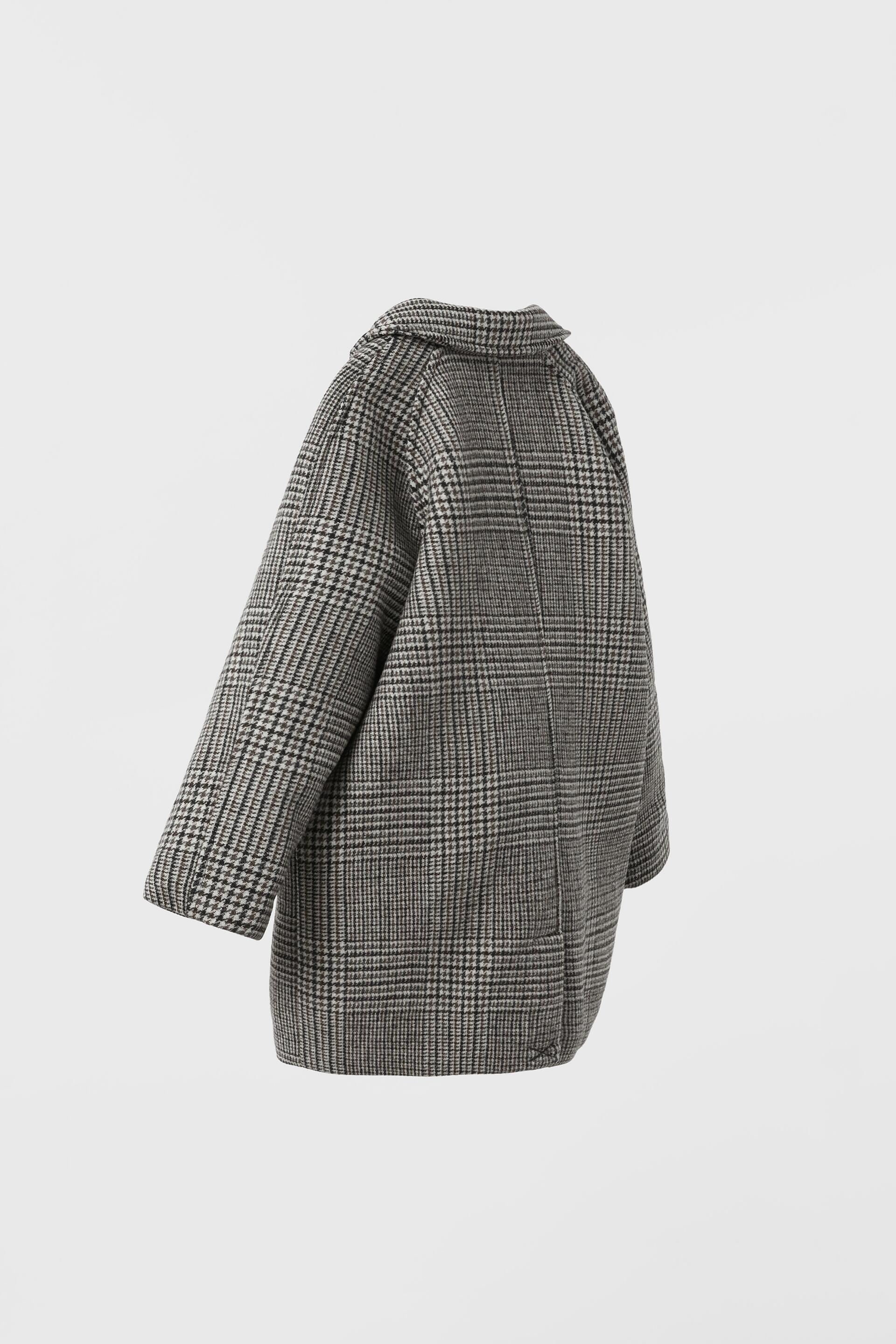 Grey check 2024 wool coat