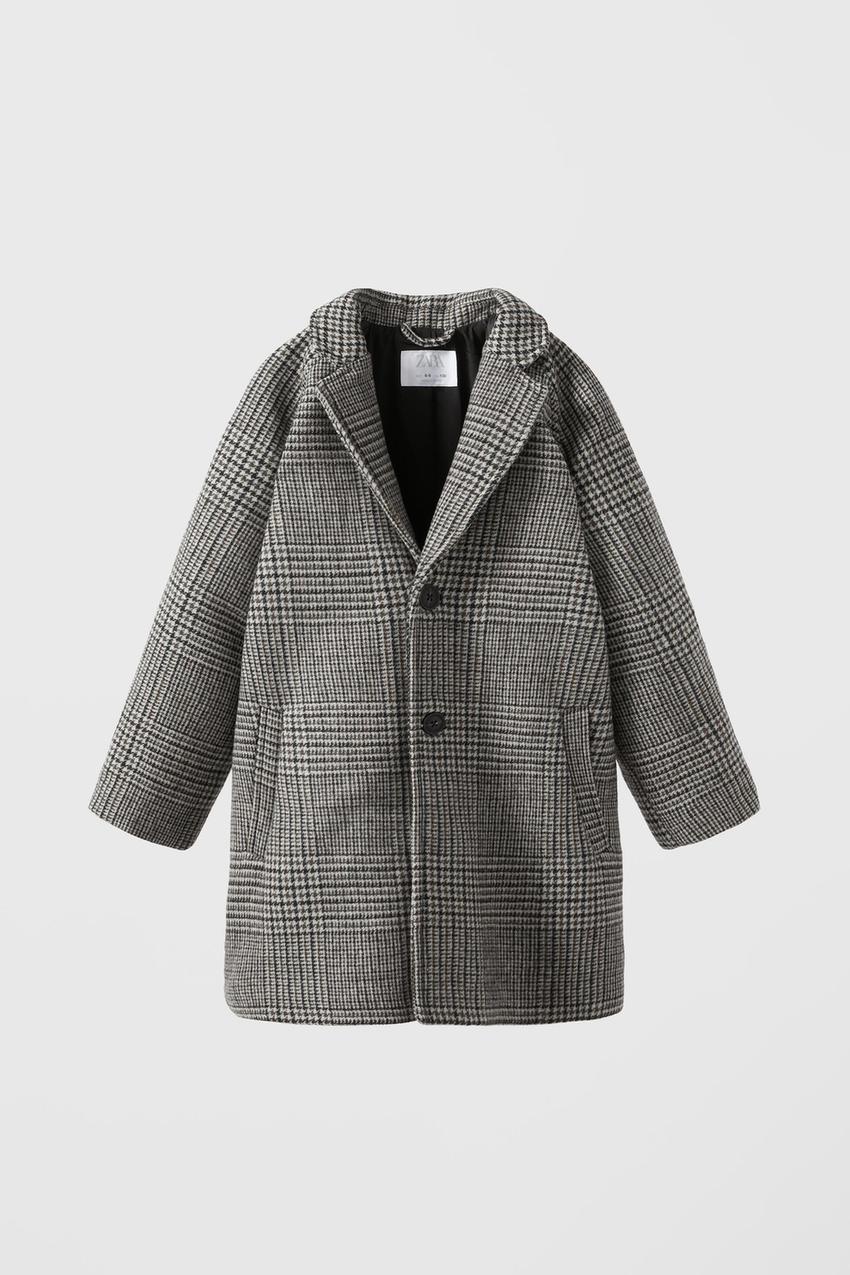 Zara grey check coat Clearance