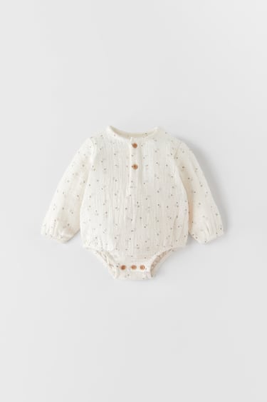 Image 0 of TEXTURED PRINTED BODYSUIT from Zara
