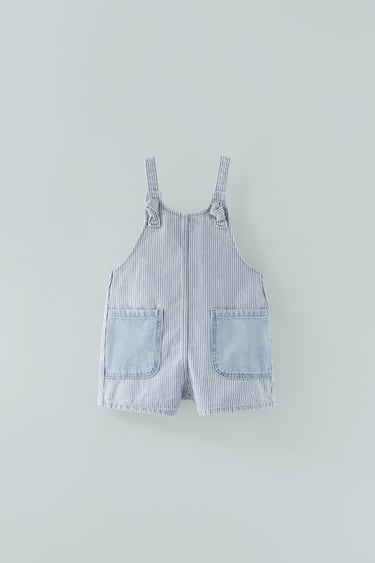 Image 0 of STRIPED DENIM DUNGAREES from Zara