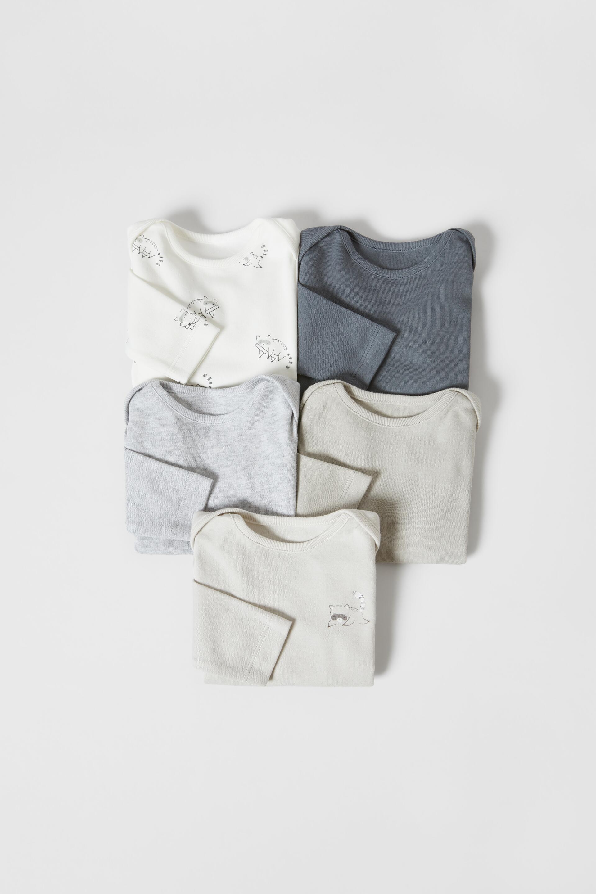 Baby Five Pack Of Raccoon Bodysuits Grey Zara Turkey Baby Five Pack Of Raccoon Bodysuits Grey Zara Turkey