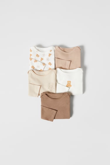 Image 0 of BABY/ PACK OF FIVE BEAR BODYSUITS from Zara