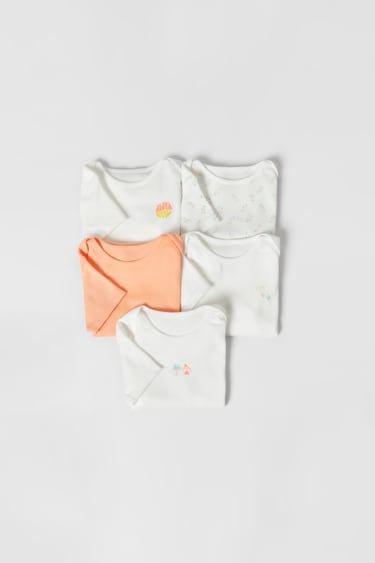 BABY/ PACK OF FIVE HAWAII BODYSUITS