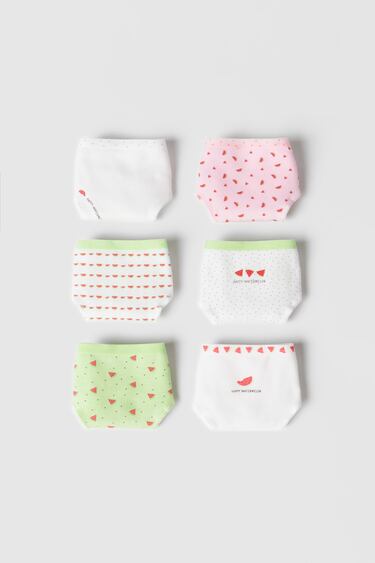 Image 0 of KIDS/ PACK OF SIX WATERMELON BRIEFS from Zara