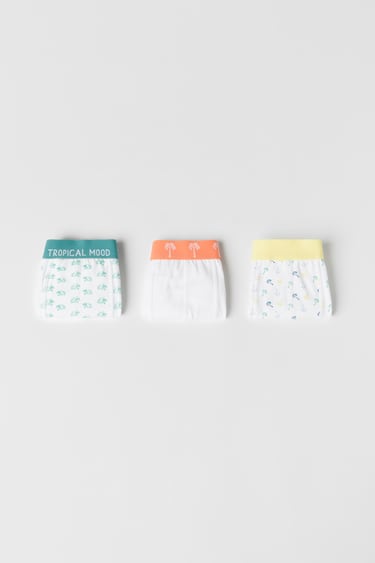 Image 0 of KIDS/ THREE-PACK OF PALM TREE BOXERS from Zara
