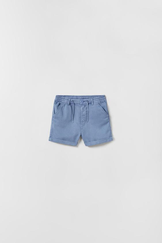 LOOSE-FITTING LINEN BLEND BERMUDA 