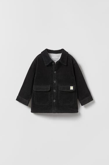 Image 0 of CORDUROY OVERSHIRT WITH CONTRAST FAUX SHEARLING from Zara