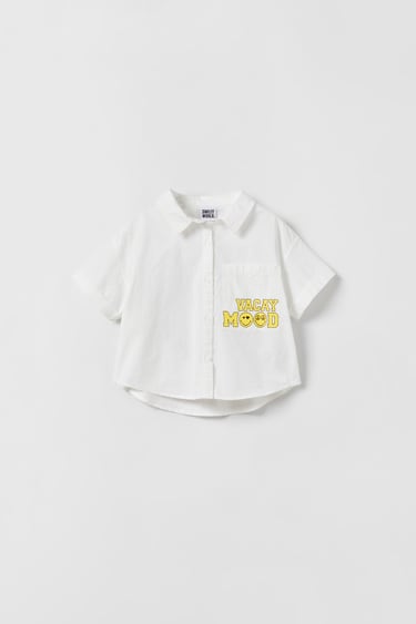 Image 0 of SMILEYWORLD ® HAPPY COLLECTION CROPPED SHIRT from Zara
