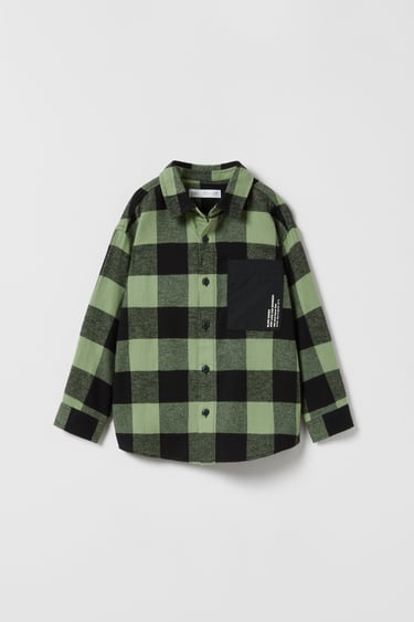 Image 0 of CHECKED SHIRT WITH CONTRASTING POCKET from Zara