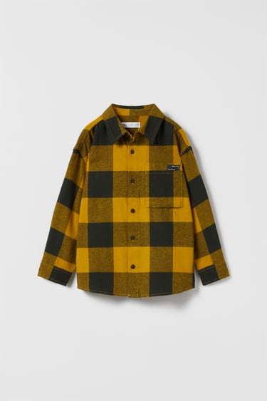 Image 0 of CHECK SHIRT WITH LABEL from Zara