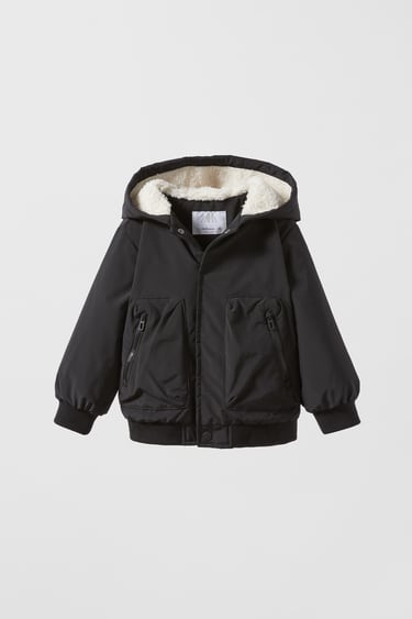 Image 0 of BOMBER JACKET WITH FAUX SHEARLING LINING from Zara