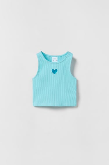 RIBBED T-SHIRT WITH HEART