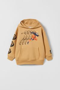 SLOGAN PRINT SWEATSHIRT - Dark camel 