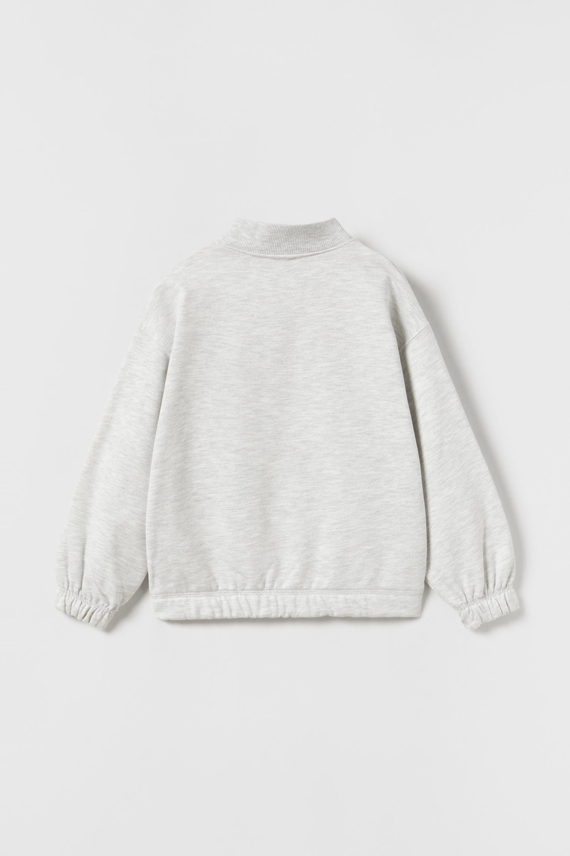PLUSH HIGH NECK SWEATSHIRT - Grey 