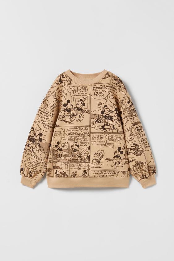 ミニー ミッキーマウス コミック C ディズニー スウェットシャツ ブラウン Zara Japan 日本 ミニー ミッキーマウス コミック C ディズニー スウェットシャツ ブラウン Zara Japan 日本