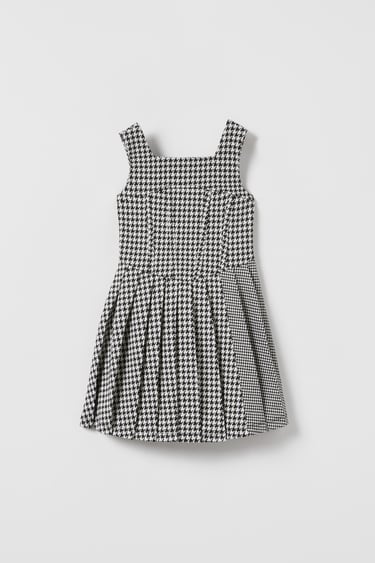Image 0 of HOUNDSTOOTH PINAFORE DRESS from Zara