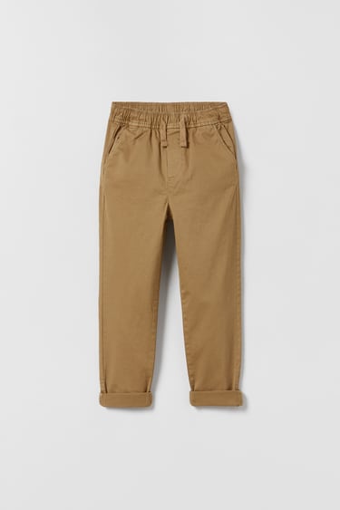 Image 0 of TWILL TROUSERS WITH ELASTIC from Zara