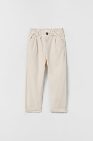 LINEN BLEND CHINO TROUSERS