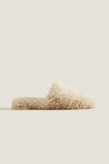Image 0 of Faux fur slippers from Zara