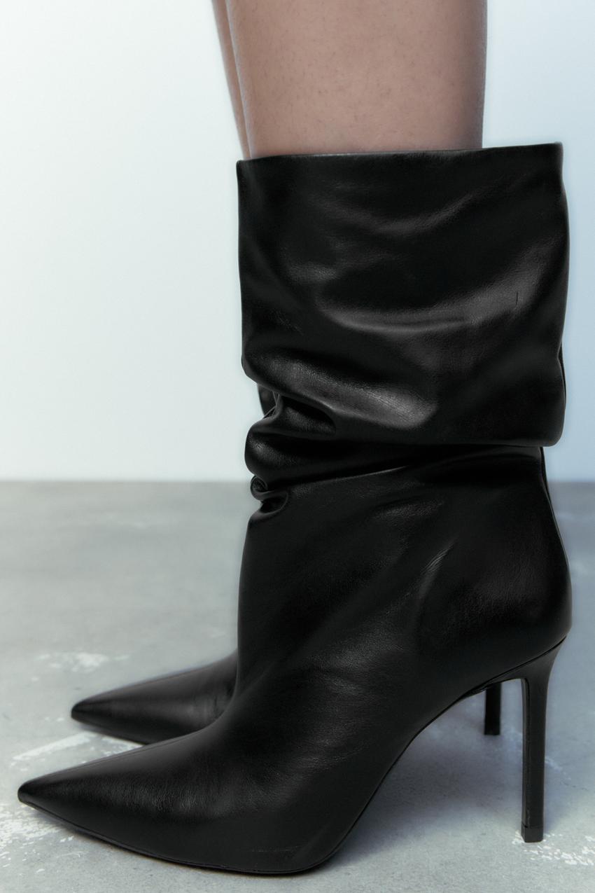 Leather heeled ankle boots zara Clearance