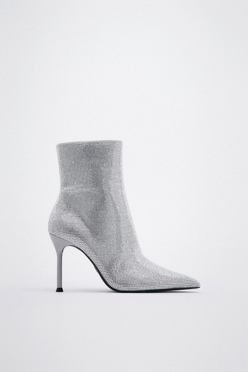 Zara High-heel Ankle Boots with Sparkly Details