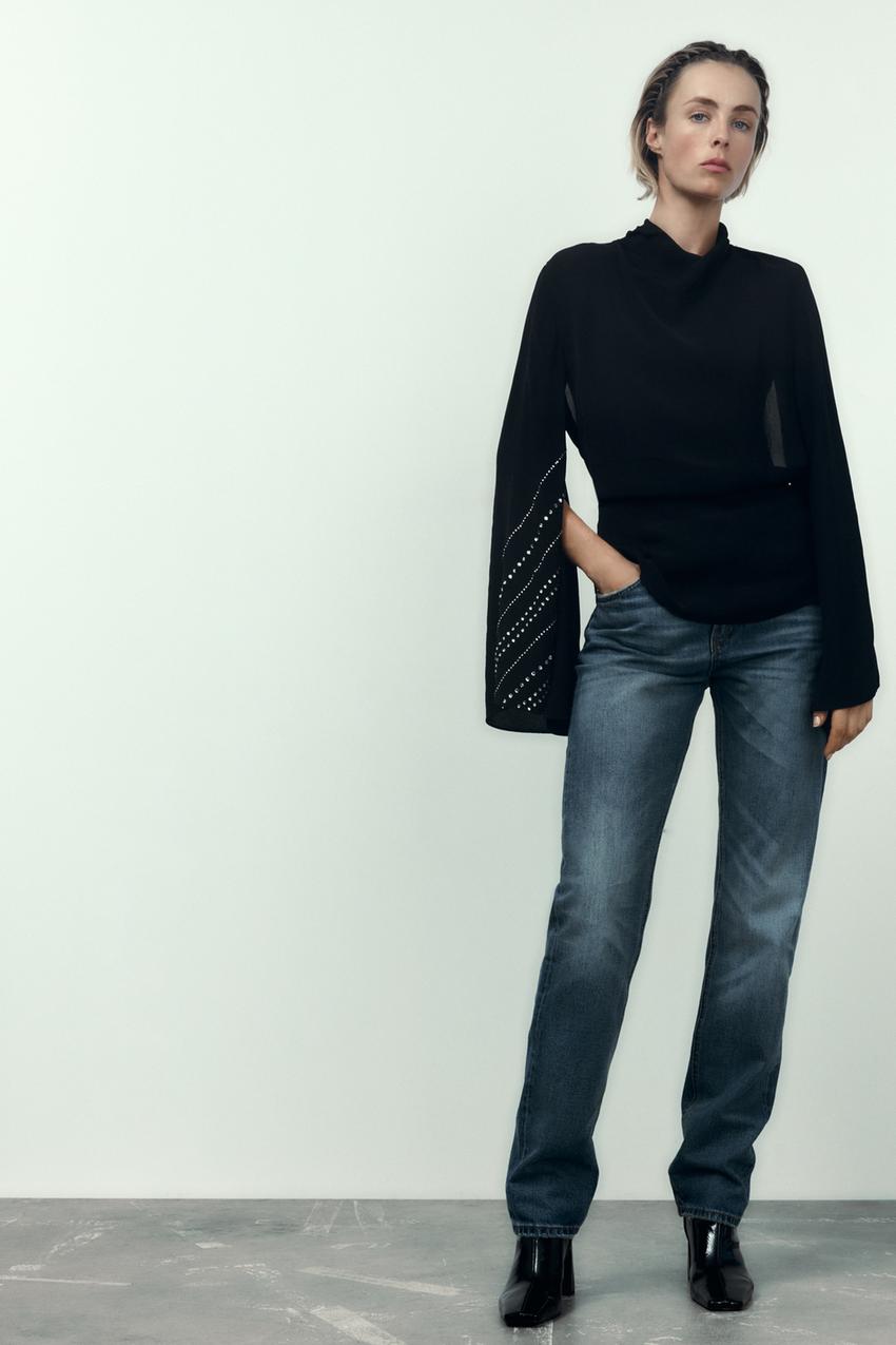 Zara black square toe boots Clearance