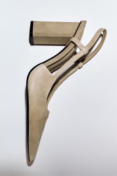 Image 0 of LEATHER BLOCK-HEEL SHOES from Zara