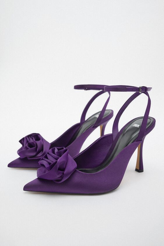 zara.com | Heeled shoes with flower