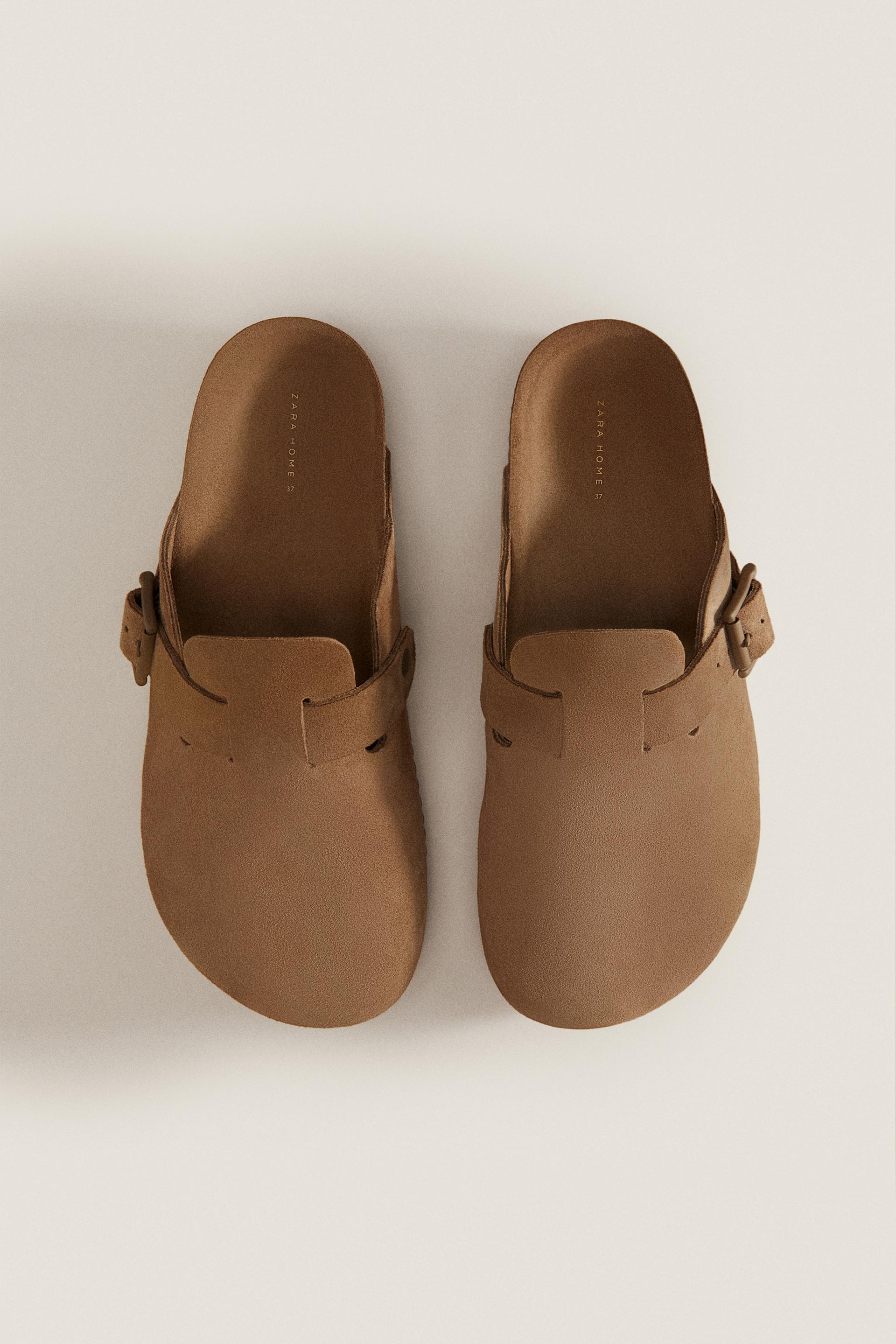 Leather clogs zara Clearance