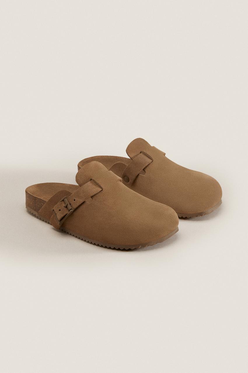 Leather clogs zara Clearance