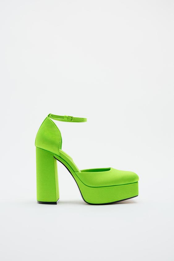 CHAUSSURES À TALONS AVEC PLATEFORME - Vert | ZARA Belgique / Belgium