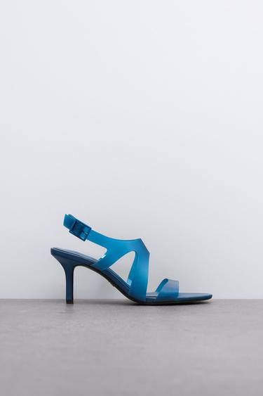 SCARPE CON TACCO SCOLLO E ALLACCIATURA - Blu | ZARA Italia / Italy
