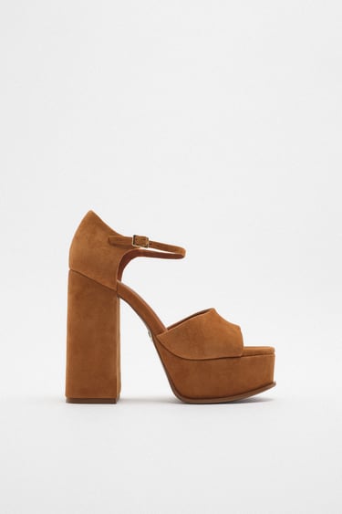 Image 0 of CHUNKY SUEDE PLATFORM SANDALS from Zara
