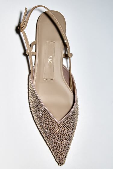 Image 0 of SLINGBACK BALLET FLATS WITH RHINESTONES from Zara