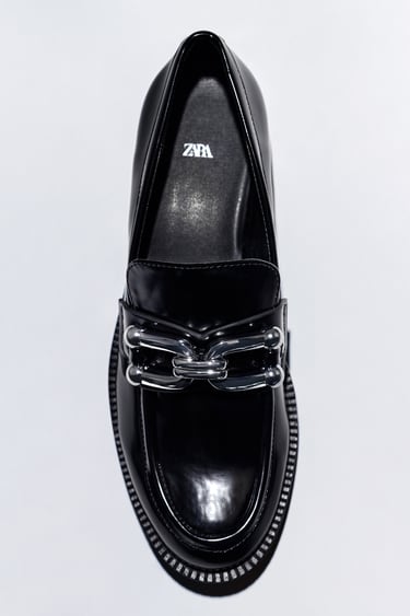 Image 0 of EMBELLISHED TRACK-SOLE LOAFERS from Zara