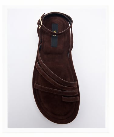 Image 0 of FLAT SUEDE SANDALS from Zara