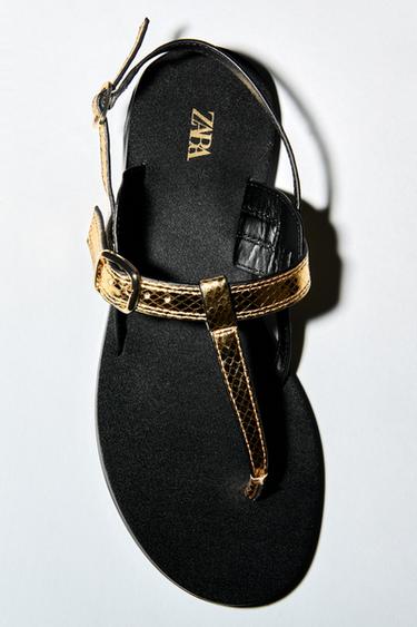 Sandalias Doradas de Mujer | ZARA España