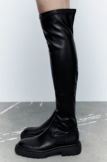 Image 0 of OVER-THE-KNEE BOOTS WITH TRACK SOLES from Zara