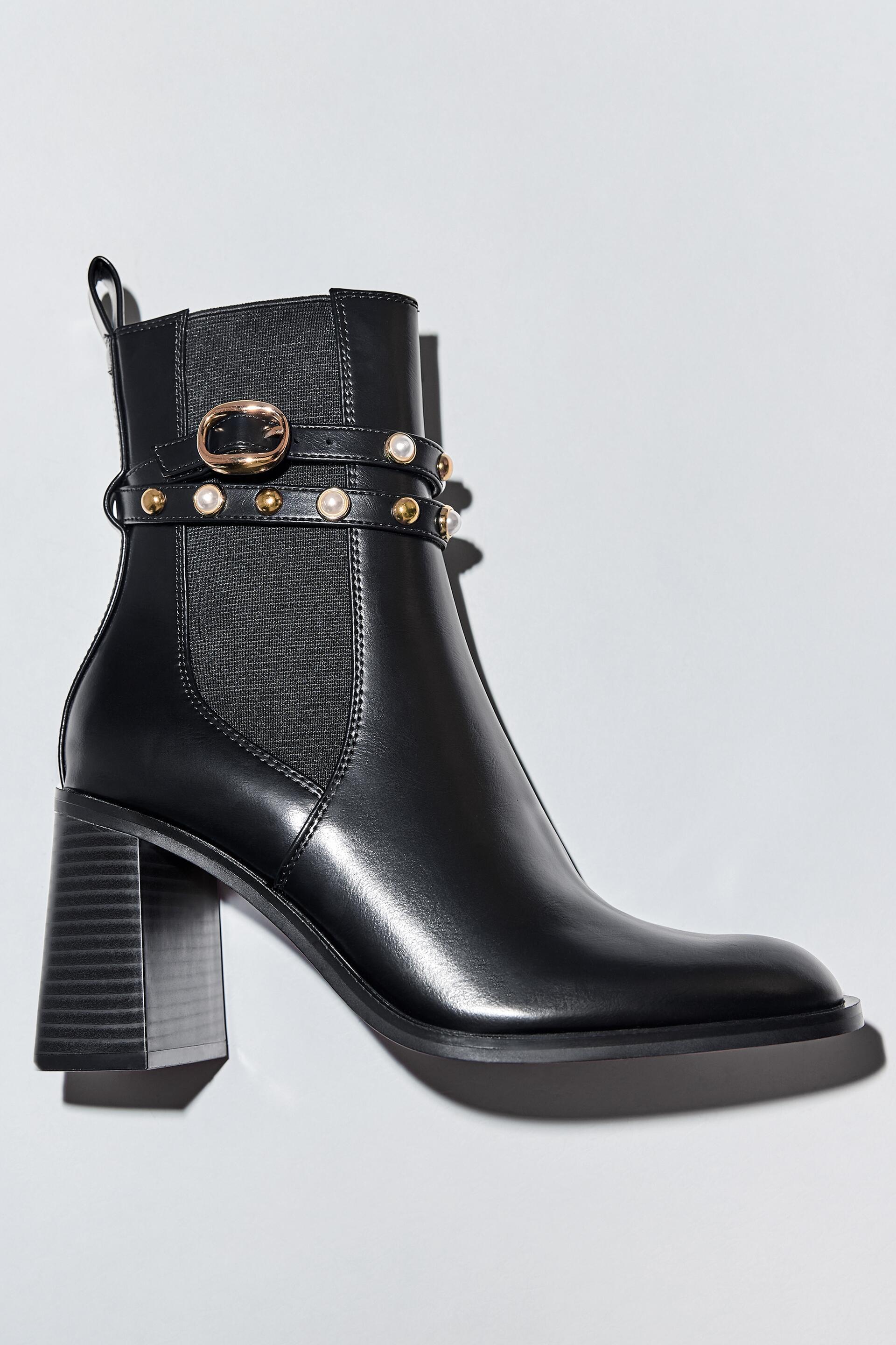 Zara black ankle boots womens Clearance