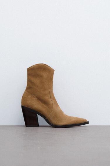 Image 0 of SUEDE HEELED ANKLE BOOTS from Zara