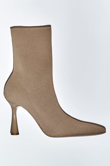Image 0 of HIGH HEEL FABRIC ANKLE BOOTS from Zara
