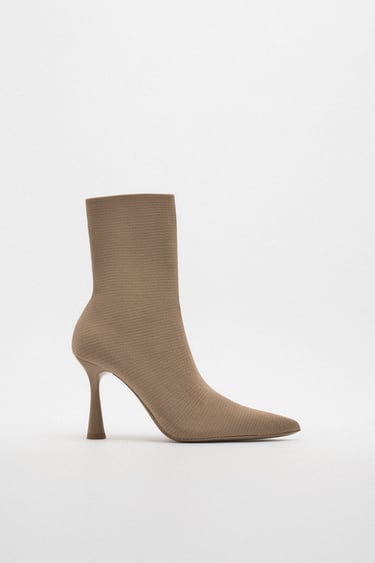 Image 0 of HIGH HEEL FABRIC ANKLE BOOTS from Zara