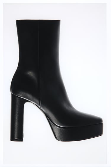 Image 0 of PLATFORM LEATHER ANKLE BOOTS from Zara