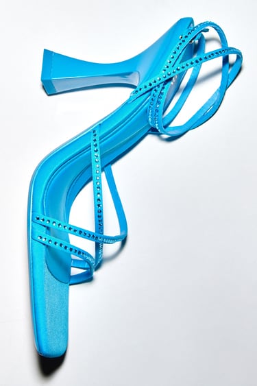 Image 0 of HIGH-HEELED SANDALS WITH RHINESTONES from Zara