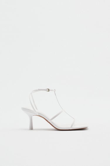 Image 0 of STRAPPY MID-HEIGHT HEELED SANDALS from Zara