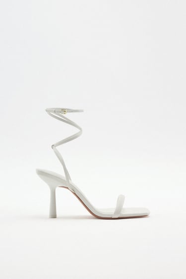 Image 0 of LEATHER HIGH-HEEL SANDALS from Zara
