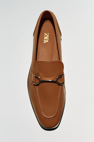 Image 0 of LEATHER LOAFERS from Zara