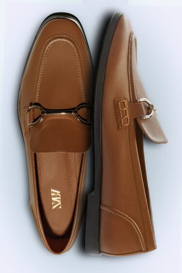 Image 0 of LEATHER LOAFERS from Zara